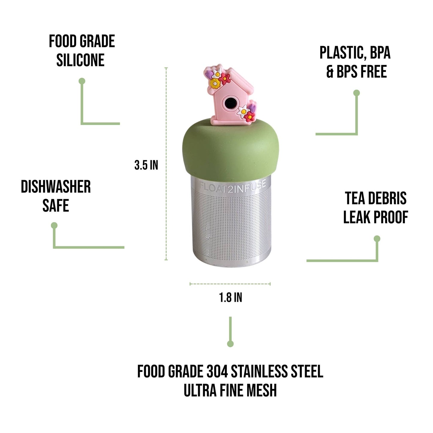 Floral Birdhouse Floating Tea Infuser