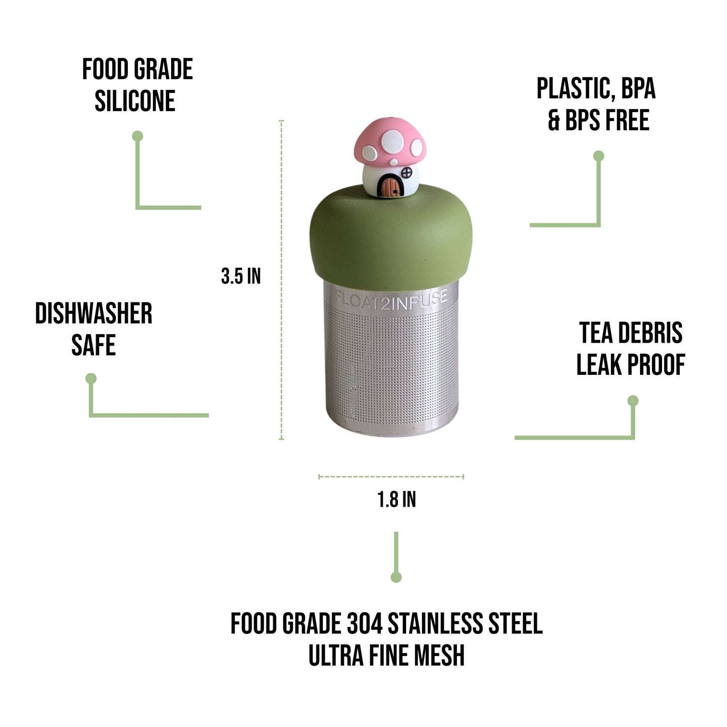 Pink Mushroom Cottage Floating Tea Infuser
