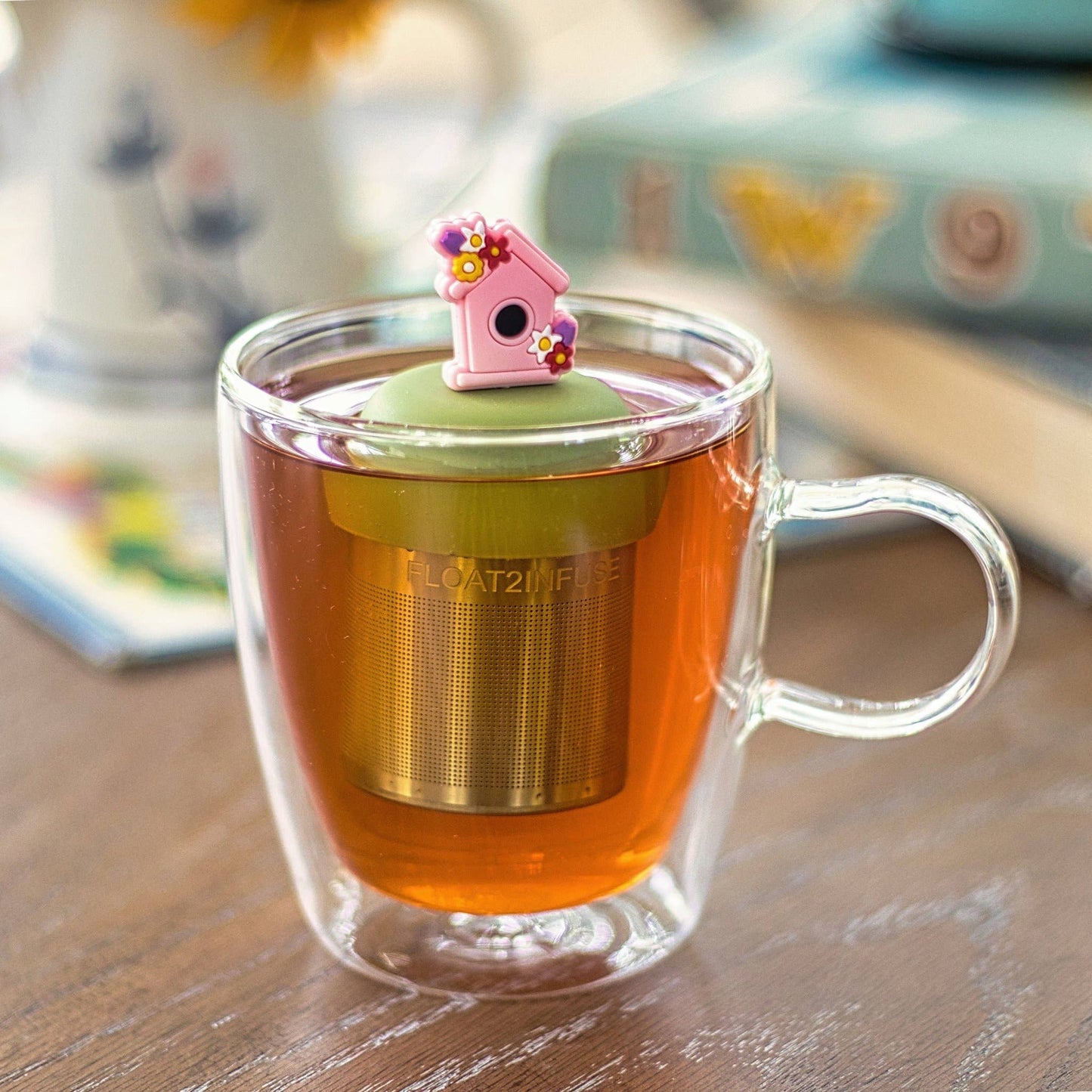 Floral Birdhouse Floating Tea Infuser