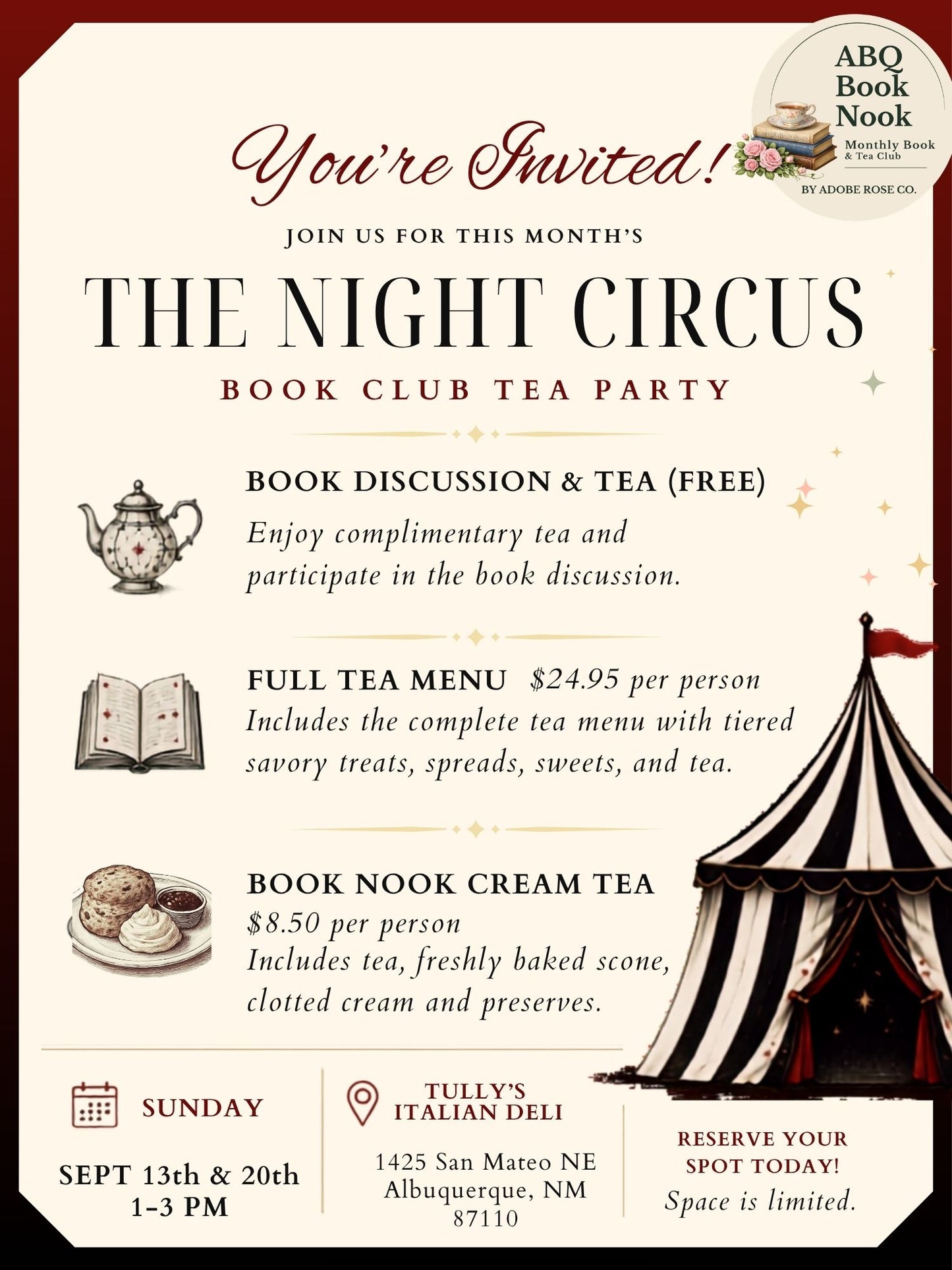 ABQ Book Nook Sept - The Night Circus